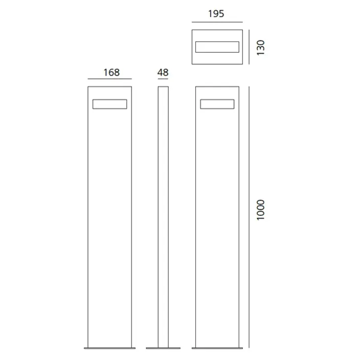 NUDA 100 BILATERAL VANJSKA STAJAĆA SVJETILJKA HRĐA 14W 3000K 596lm
