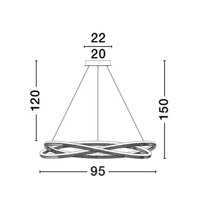 OFELIA VISILICA LED/3000K/68W/5637Lm/BRASS GOLD