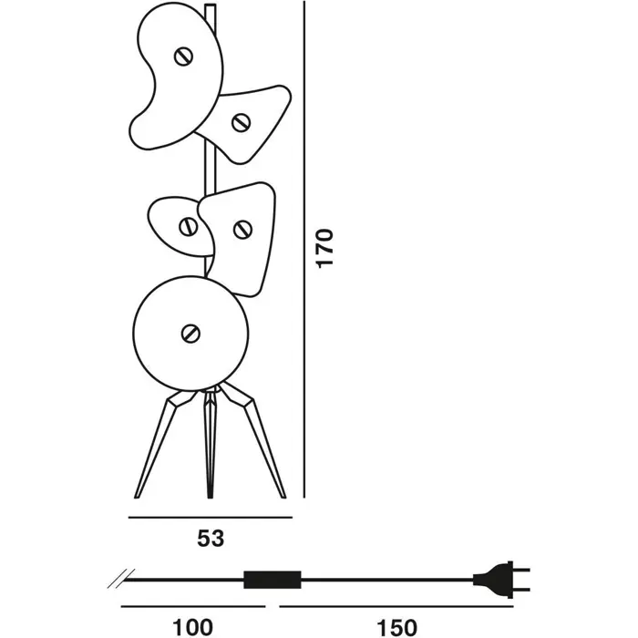 ORBITAL TERRA STAJAĆA SVJETILJKA COLORATO FOSCARINI