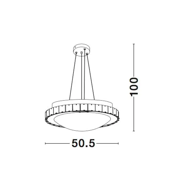 PALERMO VISILICA E27 /IP20/KROM & BIJELA
