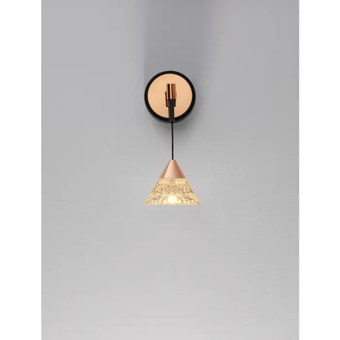 PALUZ ZIDNA LAMPA LED/3000K/7W/345Lm/CRNA & ROSE GOLD