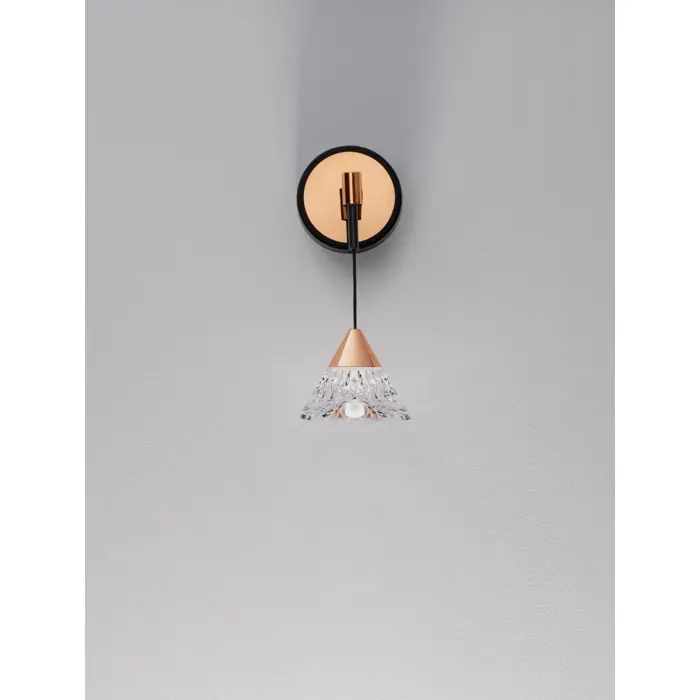 PALUZ ZIDNA LAMPA LED/3000K/7W/345Lm/CRNA & ROSE GOLD