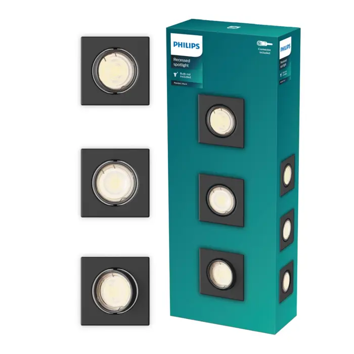 Peridot UGRADBENA PODESIVA SVJETILJKA 7W GU10 CRNA 3pk