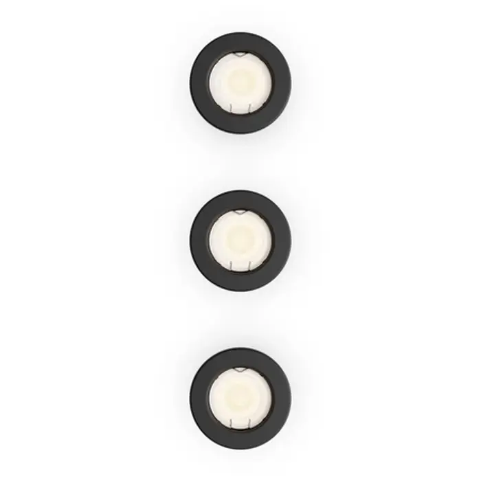 Peridot UGRADBENA SVJETILJKA OKRUGLA 7W GU10 CRNA 3pk