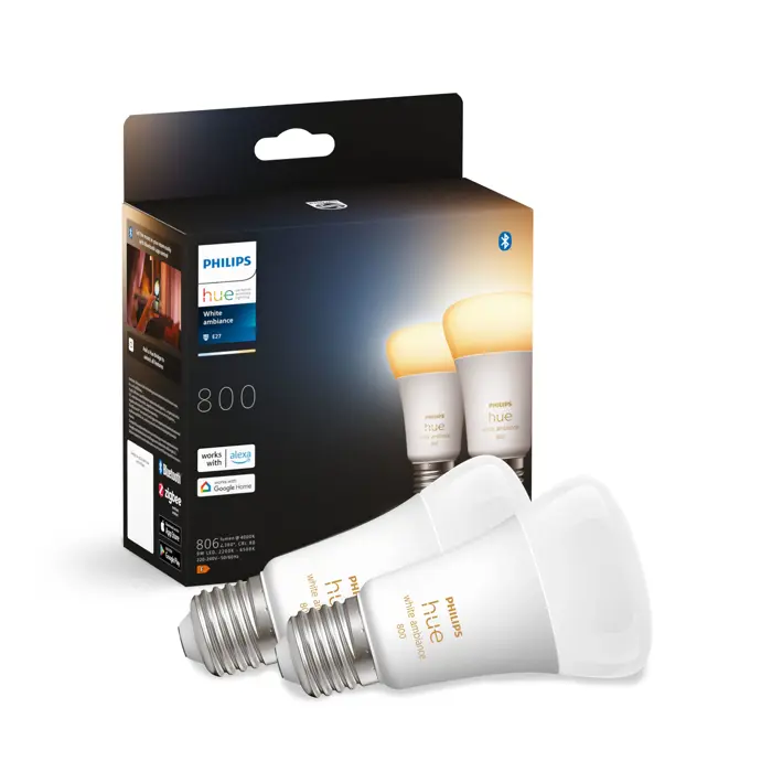 Philips Hue WHITE AMBIANCE PAMETNE ŽARULJE 2×E27/9W/2200-6500K/800lm PRIGUŠIVE