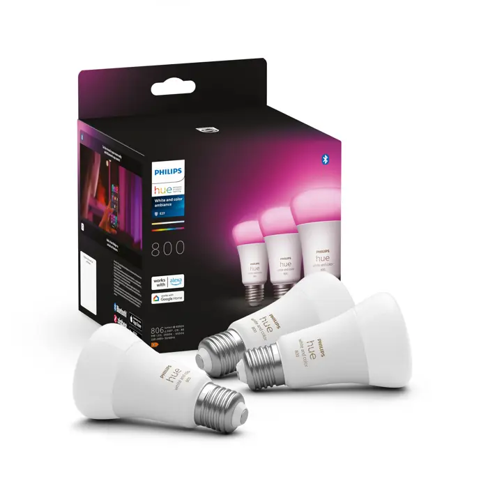 Philips Hue WHITE & COLOR AMBIANCE ŽARULJE 3×E27/9W/2000-6500K+RGB/800lm