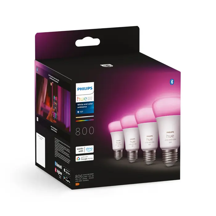 Philips Hue WHITE & COLOR AMBIANCE ŽARULJE 4×E27/9W/2000-6500K+RGB/800lm