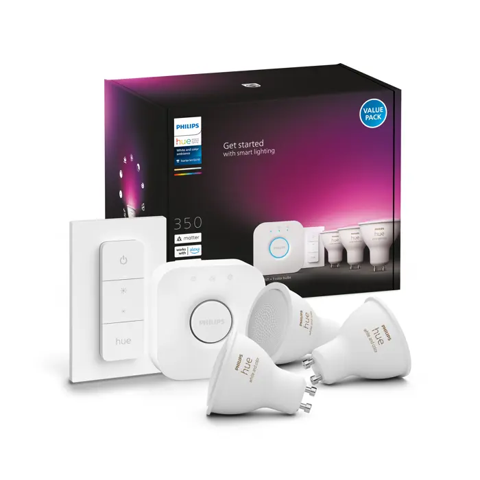 Philips Hue STARTER SET LED PAMETNE ŽARULJE 3xGU10/2000-6500K+RGB/350lm + PRIBOR