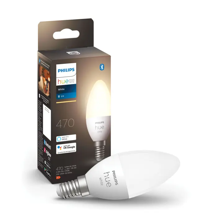 Philips Hue PAMETNA PRIGUŠIVA ŽARULJA LED E14 5,5W 2700K 470 lm