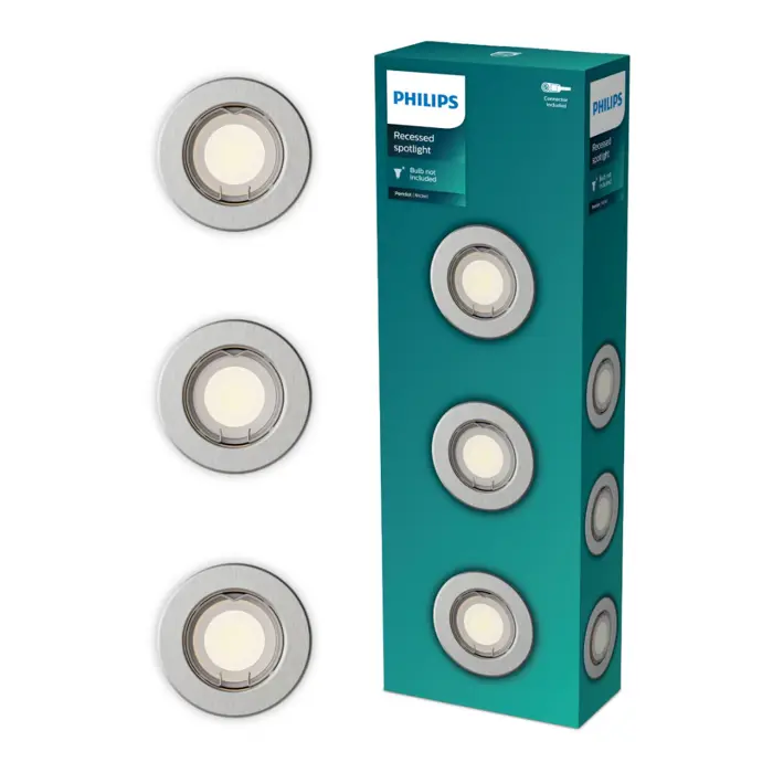 PERIDOT PHILIPS LED downlight ugradbeni KIT okrugla GU10 NL nikal (set 3 kom)