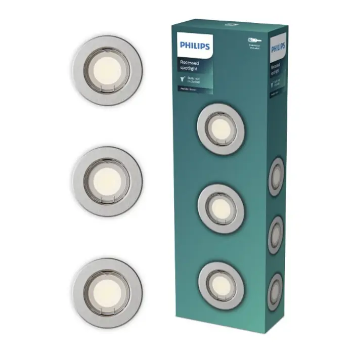 PERIDOT PHILIPS LED downlight ugradbeni KIT okrugla GU10 NL nikal (set 3 kom)