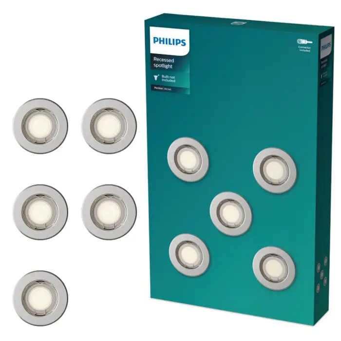 PERIDOT PHILIPS LED downlight ugradbeni KIT okrugla GU10 NL nikal (set 5 kom)