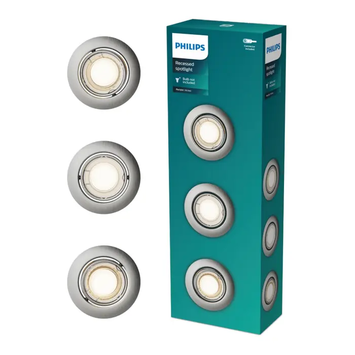PERIDOT PHILIPS LED downlight ugradbeni KIT okrugla GU10 NL nikal (set 3 kom)