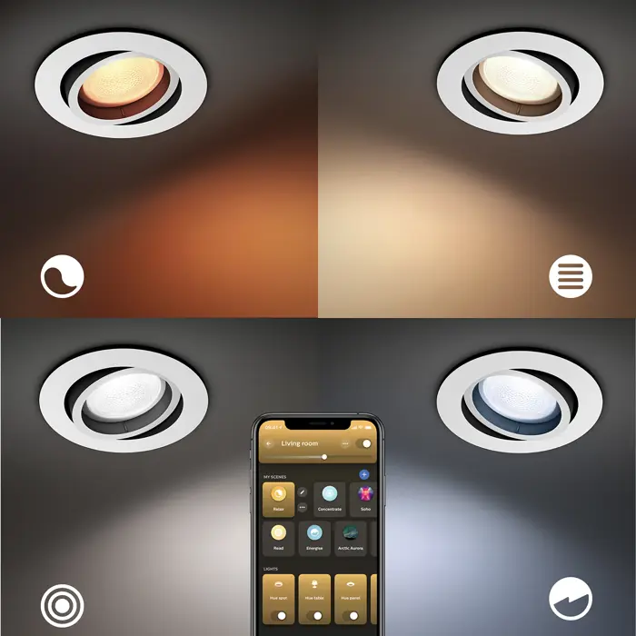 PHILIPS MILLISKIN HUE PODESIVA UGRADBENA SVJETILJKA ALUMINIJ 1X4.2W 2200-6500K