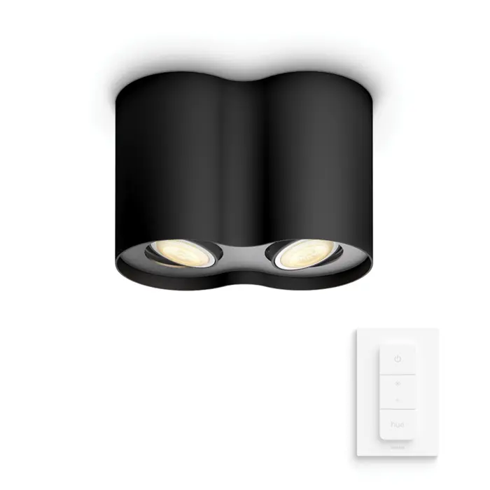 PHILIPS PILLAR HUE NADGRADNA SVJETILJKA CRNA 2X4.2W 2200-6500K + DALJINSKI