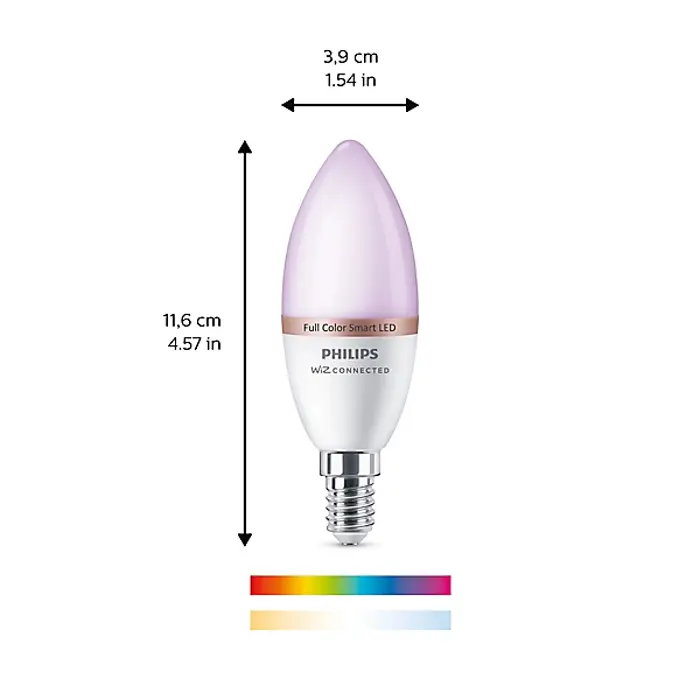 PHILIPS WIZ SMART ŽARULJA 2x WFB 40W C37 E14 RGB+2200-6500K
