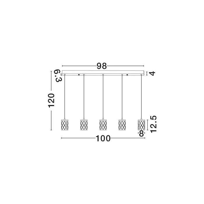 PHOS LED VISILICA ZLATNA 28W IP20 3000K TRIAK PRIGUŠLJIVA