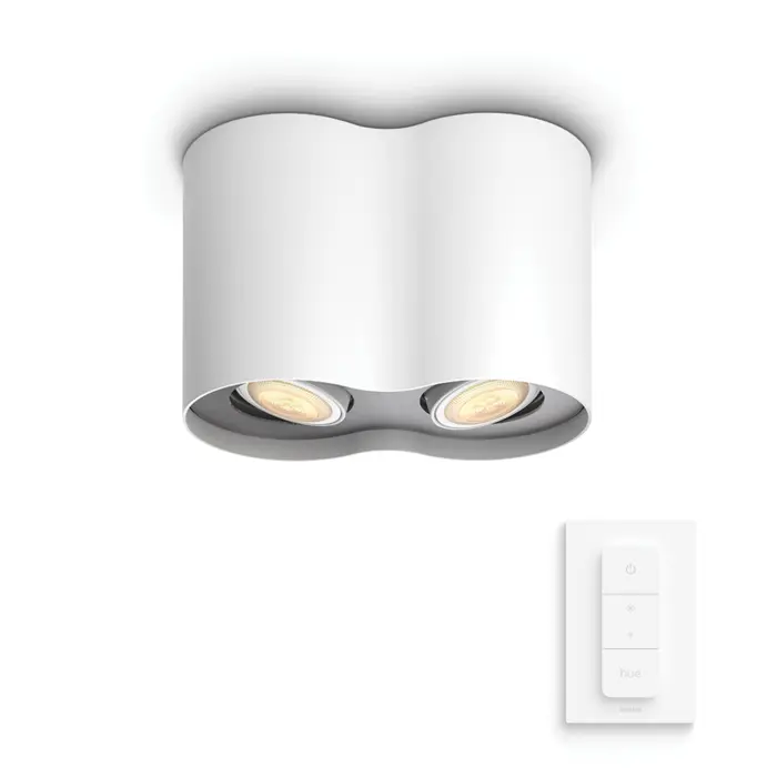 Pillar Hue STROPNA SVJETILJKA BIJELA 2x5W 2200-6500K + DALJINSKI UPRAVLJAČ