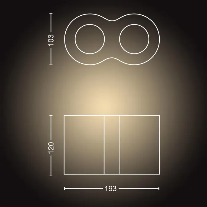 Pillar Hue STROPNA SVJETILJKA CRNA 2x5W 2200-6500K + DALJINSKI UPRAVLJAČ
