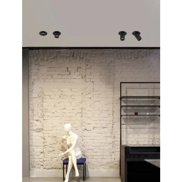 PIN UGRADBENA SVJETILJKA CRNA 12W 720Lm 3000K IP32