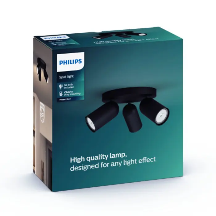 PONGEE REFLEKTOR 3×GU10/MAX.10W/230V CRNI