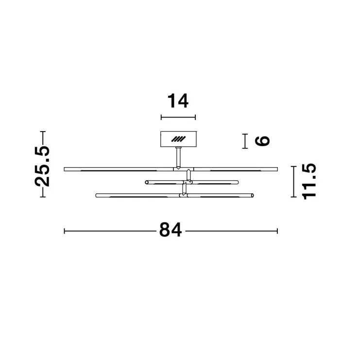RACCIO PLAFONSKA SVJETILJKA LED 32W/3000K/2304lm/DIMM/IP20/MESING ZLATNA