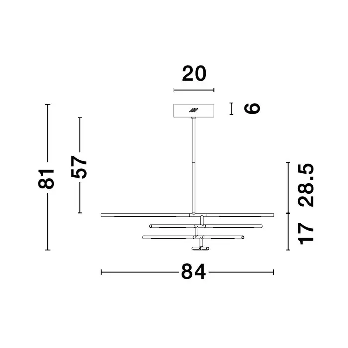 RACCIO VISILICA LED 48W/3000K/3633lm/DIMM/IP20/MESING ZLATNA