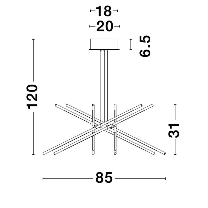 RACCIO VISILICA LED 68W/3000K/5397lm/DIMM/IP20/CRNA