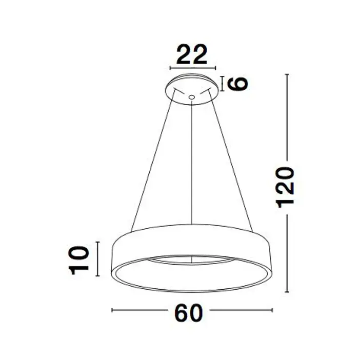 RANDO VISILICA LED 42W/3000K/3010lm/IP20/SMEĐA