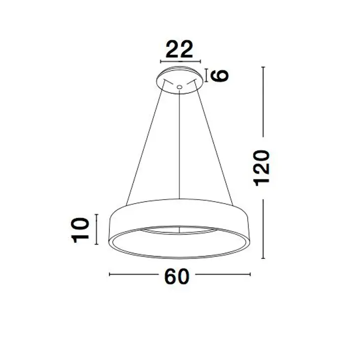 RANDO VISILICA LED 56W/3000K/2124lm/IP20/SIVA