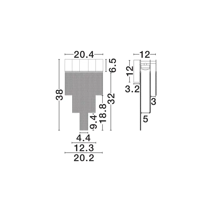 REVIA ZIDNA LED SVJETILJKA CRNA 8W IP20 3000K