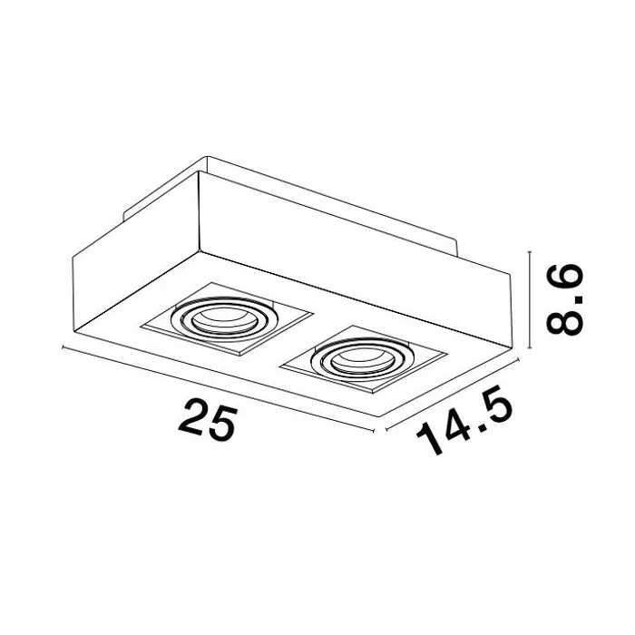 ROBIN NADGRADNA SVJETILJKA BIJELA GU10 2x10 Watt IP20 100-260 Volt
