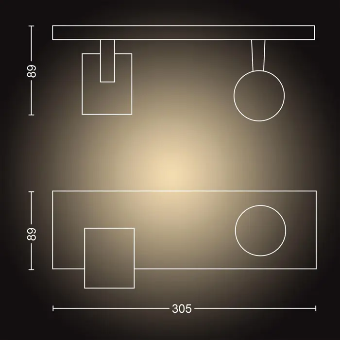 Runner Hue STROPNI REFLEKTOR BIJELI 2x5W 2200-6500K + DALJINSKI UPRAVLJAČ