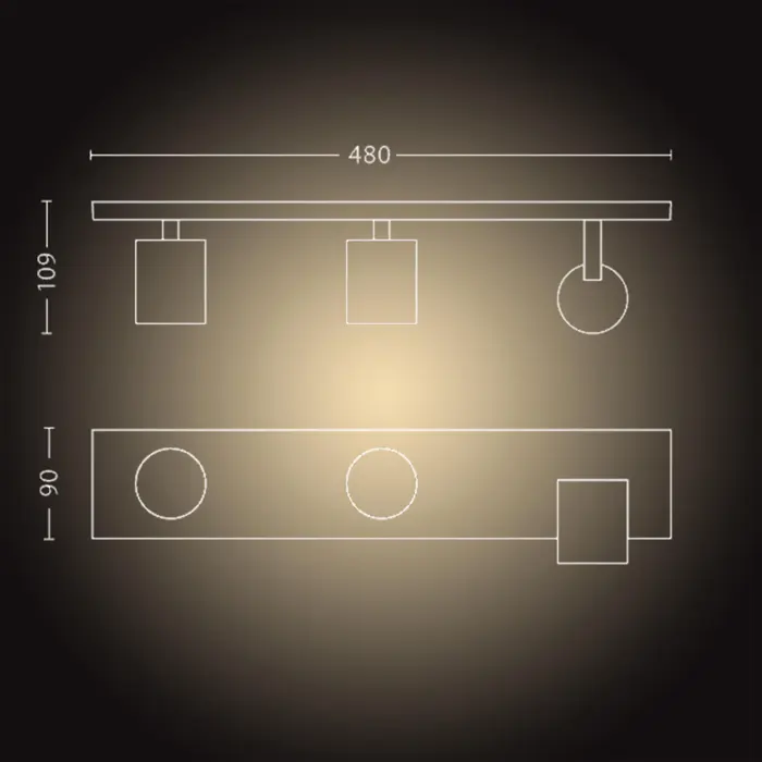 Runner Hue STROPNI REFLEKTOR BIJELI 3x5W 2200-6500K + DALJINSKI UPRAVLJAČ