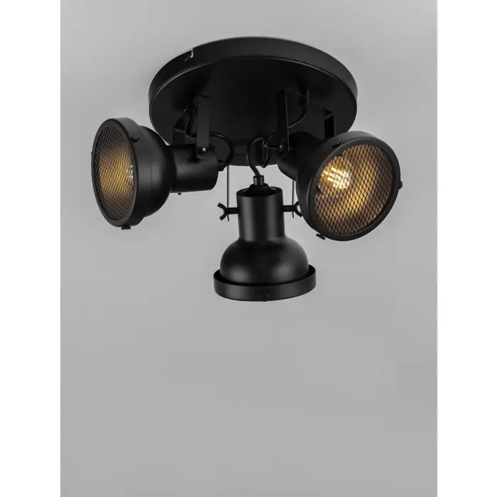 RUVI PLAFONSKA LAMPA GU10 /IP20/MATT CRNA 3X