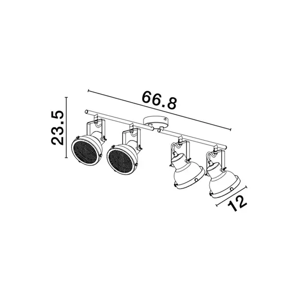 RUVI PLAFONSKA LAMPA GU10 /IP20/MATT CRNA 4X