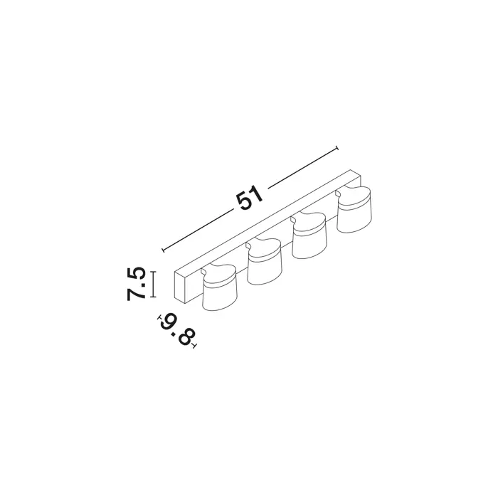 SABIA KUPAONSKA LAMPA LED 20W/3000K/2052lm/IP44/KROM