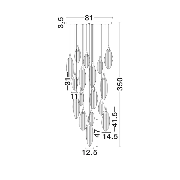 SERIQ LED VISILICA 44W IP20 3000K CRNA/STAKLO TRIAK PRIGUŠLJIVA
