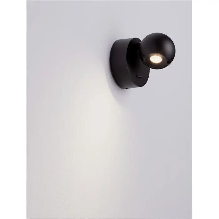 SFERA ZIDNA LAMPA LED /3000K/6W/576Lm/CRNA