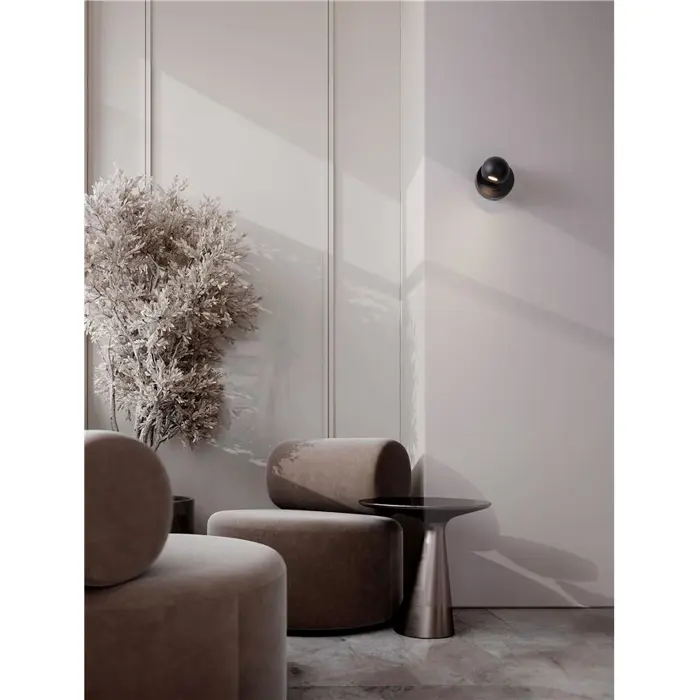 SFERA ZIDNA LAMPA LED /3000K/6W/576Lm/CRNA