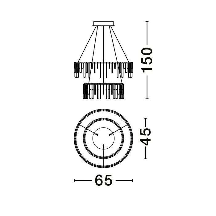 STELLAR VISILICA LED/3000K/41W/3317Lm/CRNA