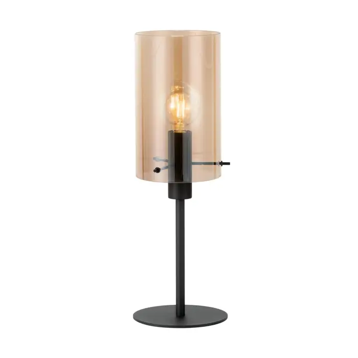 STOLNA LAMPA 1xE27 PROM 180, V 605, STAKLO AMBER/CRNA POLVERARA