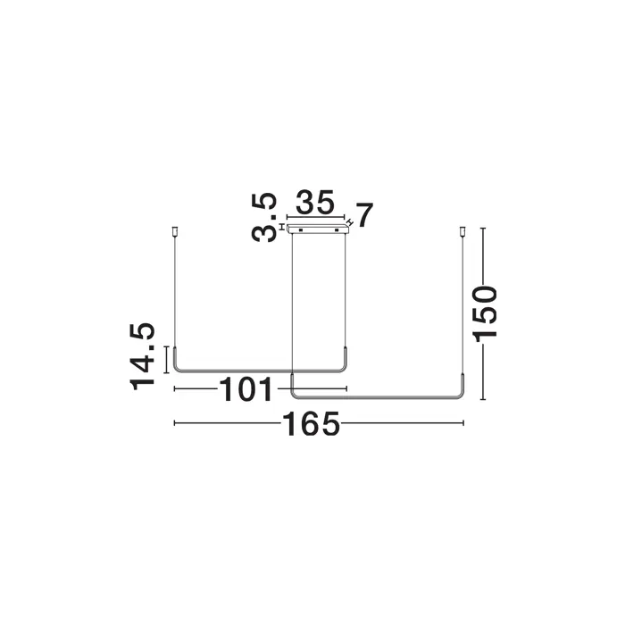 STRITA VISILICA LED/3200K/42W/1849Lm/CRNA