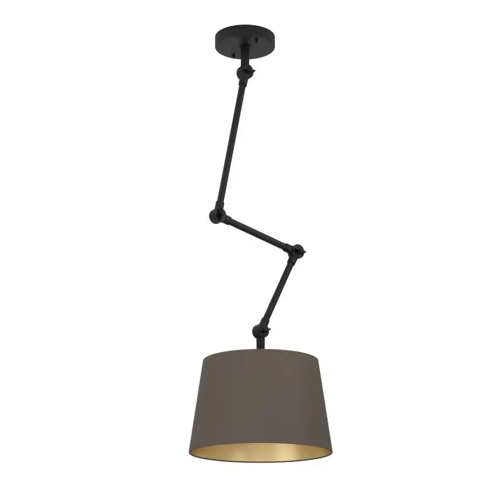PLAFONJERA 1xE27 NA RASTEZANJE, CRNA/SMEĐE MESING PISTUNIO