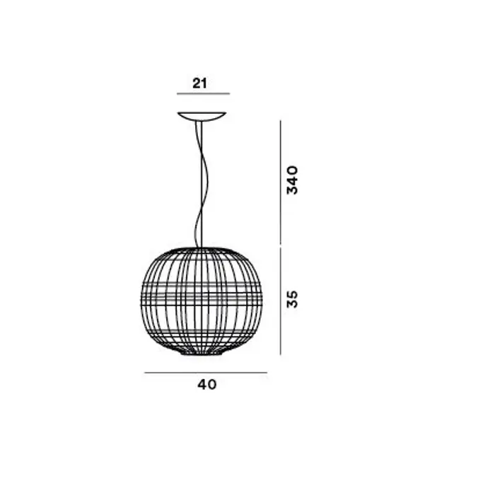 TARTAN VISILICA LED BIJELA FOSCARINI