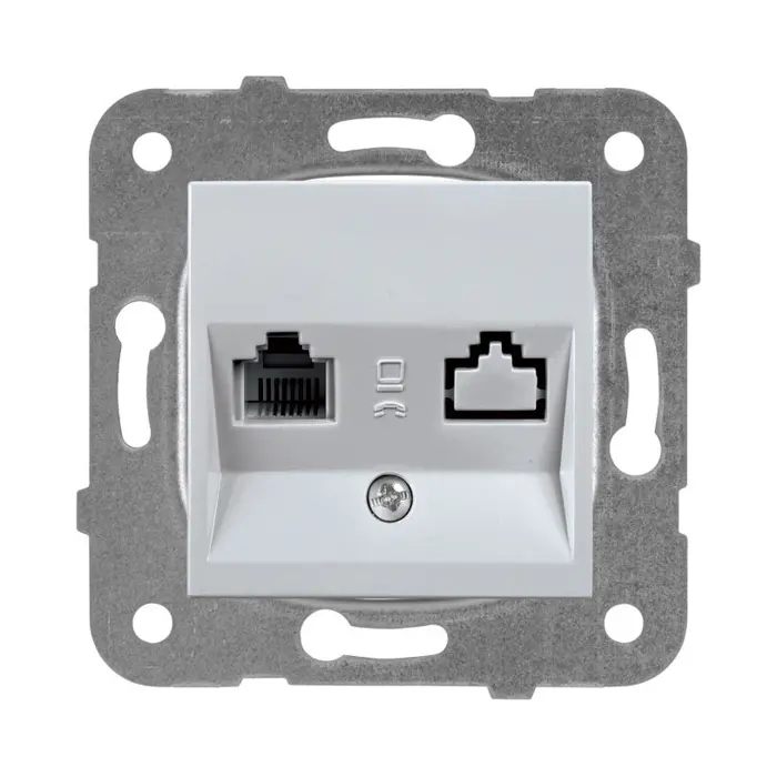 TELEFONSKA PRIKLJUČNICA PANASONIC SREBRNA BEZ OKVIRA