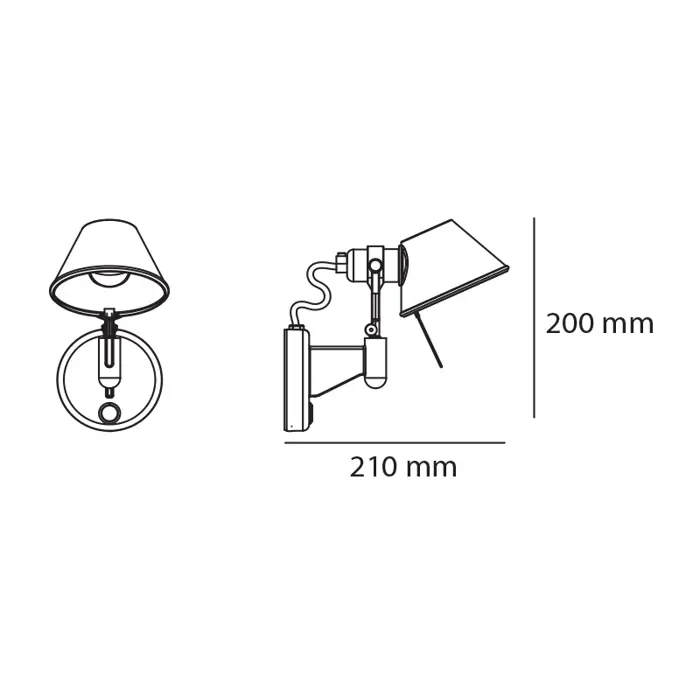 TOLOMEO MICRO FARETTO LED ZIDNA SVJETILJKA 7W/648lm/3000K ALUMINIJ BEZ PREKIDAČA