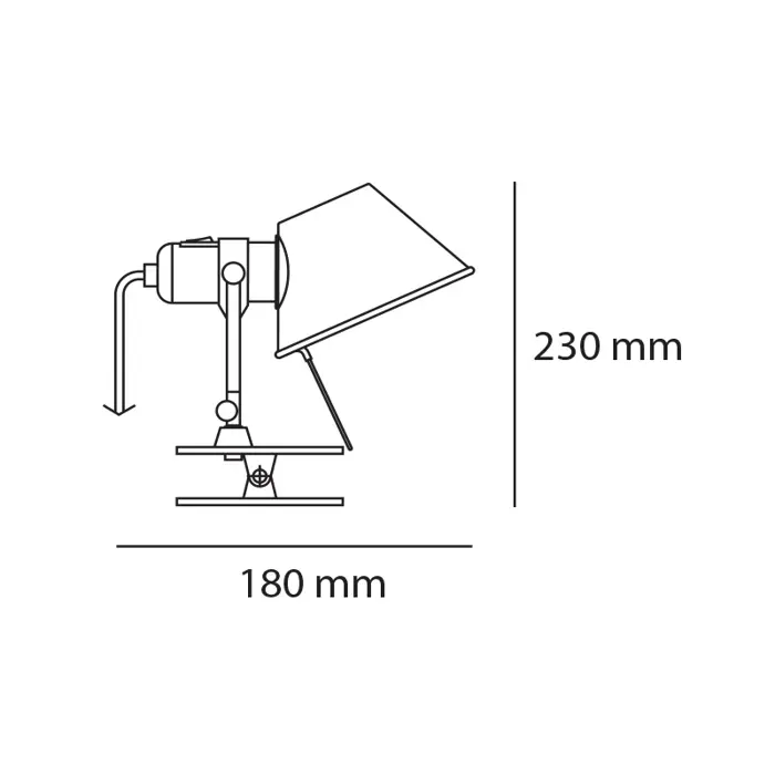 TOLOMEO PINZA SVJETILJKA S KVAČICOM ALUMINIJ E27 A005800