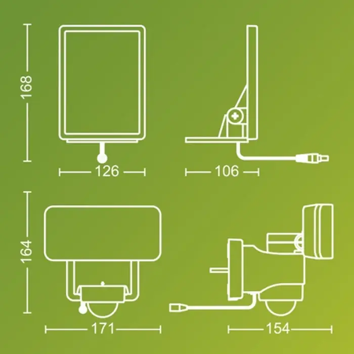 Tylus VANJSKI SOLARNI ZIDNI REFLEKTOR SA SENZOROM 3000K BIJELA