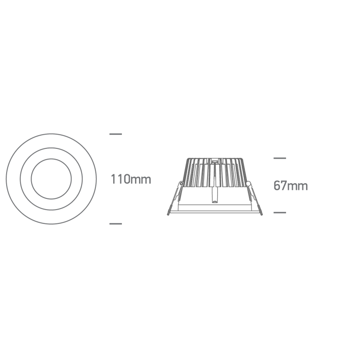 UGRADBENA LED SVJETILJKA 12W CCT IP20 DARK LIGHT BIJELA
